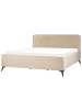 Beliani Doppelbett VALOGNES in Beige/Schwarz - (W) 192 x (H) 110 x (L) 220 cm