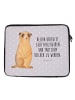 Mr. & Mrs. Panda Laptop Bag Erdmännchen mit Spruch in Grau Pastell