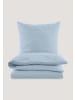 Hessnatur Hessnatur Bettwäsche-Set aus Bio-Baumwolle mit Leinen in nordisch blau