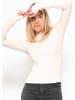 SASSYCLASSY Langarmshirt mit Kontrasteinsätzen in Beige