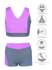 Aquarti Mädchen Sport Bikini - Racerback Bustier & Badehose in grau/lila