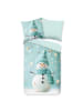 Traumschlaf Bettwäsche Schneemann in aqua