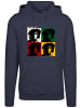 F4NT4STIC Hoodie Bob Marley Reggae Music Colour Blocks in marineblau