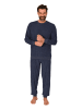NORMANN Langarm Frottee Schlafanzug Pyjama Bündchen - 86668 in blau-mel.