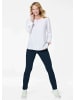 GOLDNER Kurzgröße:  Blusenshirt Viskosebluse mit 3/4-Ärmeln, Rundhals in weiß