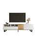 ABRIHOME Moderner TV-Schrank in Holz-Weiß – 180cm, mit Stauraum und robusten Füßen