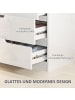 HOMCOM Kommode-60L x 40B x 85H cm-Hochglanzweiß