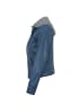 Mauritius Lederjacke Lammnappa Kapuze in Blau