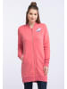 myMo Damen Lange Sweatjacke in Rot Melange