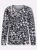 Sieh an! Langarmshirt in schwarz-weiß-bedruckt
