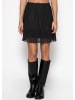 SASSYCLASSY Plissée-Rock mit Futter in Schwarz