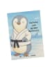 Mr. & Mrs. Panda Postkarte Pinguin Karate Design mit Spruch in Weiß