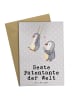 Mr. & Mrs. Panda Grußkarte Pinguin Beste Erfindungante der Welt mit... in Grau Pastell