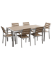Beliani 7-tlg Gartentisch Set VERNIO in Braun/Silber