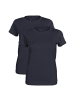 Cotton Prime® 2 Stück Damen T-Shirt O-Neck - Tee in dunkelblau