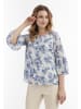 Usha Damen Bluse in Blau Weiss