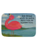 Mr. & Mrs. Panda Badematte Flamingo Stolz Design mit Spruch in Weiß