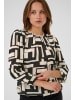 Kaffe Langarm-Bluse KAlorina Regular fit in Black/White Graphic