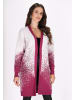 faina Damen Cardigan in Wollweiss Fuchsia