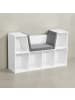 KADIMA DESIGN Regal-Sitzbank | Weiß, 101.5x61.5cm, 6 Fächer, Grau