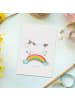 Mr. & Mrs. Panda Postkarte Einhorn Regenbogen ohne Spruch in Weiß