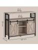 VASAGLE Sideboard Daxton in Greige-Schwarz - (B)33 x (H)80 x (T)100 cm