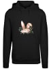 F4NT4STIC Hoodie Blumen Osterhasen Ohren Dekor in schwarz