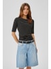 My Essential Wardrobe T-shirt MWKallura Casual fit in Black W. Oatmeal Stripe