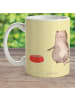 Mr. & Mrs. Panda Mehrwegbecher Katze Fressen ohne Spruch in Gelb Pastell