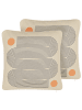 Beliani 2er-Set Dekokissen CALIBRACHOA in Beige/Orange/Grau