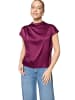 Zero  Satin-Bluse mit Kragen in Magenta Purple