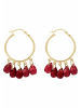 Gemshine Ohrringe Granat Tropfen in gold coloured