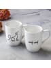 Villeroy & Boch 2er Set Kaffeebecher Dog Statement 280 ml weiß in weiß