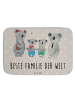 Mr. & Mrs. Panda Badteppich Koala Familie zwei mit Spruch in Grau Pastell
