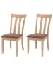 MCW 2er-Set Küchenstuhl G46, Naturfarbenes Gestell, braun