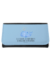 Mr. & Mrs. Panda Portemonnaie Damen Wal Konfetti mit Spruch in Blau Pastell