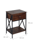 relaxdays Nachttisch in Dunkelbraun/ Schwarz – (B)40 x (H)55 x (T)30 cm