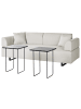 Beliani 3-tlg 3-Sitzer Sofa SOKNA in Beige/Schwarz