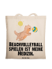 Mr. & Mrs. Panda Tasche Otter Beachvolleyball mit Spruch in Creme