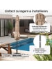COSTWAY Sonnenschirm 230 cm beidseitig 35° knickbar in Braun