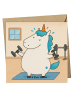 Mr. & Mrs. Panda Klappkarte Einhorn Fitness Design ohne Spruch in Weiß