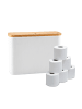 relaxdays Toilettenpapier Aufbewahrung in Weiß - (B)45 x (H)34,5 x (T)15 cm