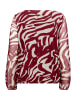 BETTY & CO Mesh-Shirt mit Gummizug in Nature/Dark Red