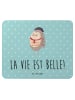 Mr. & Mrs. Panda Mousepad Eule Frankreich mit Spruch in Türkis Pastell