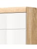 Inn.Furn Kommode weiß Hochglanz, Eiche 74 x 88 cm, Badschrank mit Vollauszug