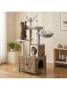 relaxdays Kratzbaum in Hellbraun/ Weiß - (B)60 x (H)150 x (T)49 cm