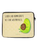 Mr. & Mrs. Panda Laptop Tasche Avocado Pfeifen mit Spruch in Gelb Pastell
