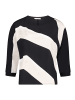 BETTY & CO Patchwork-Shirt mit Fledermausärmeln in Schwarz/Weiß