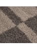 KADIMA DESIGN Teppich Hochflor Shaggy Karo Design Polypropylen Wohnzimmer in Taupe