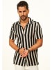 CARISMA Kurzarmhemd - gestreift als Poloshirt im Summer-Look für Herren in Black